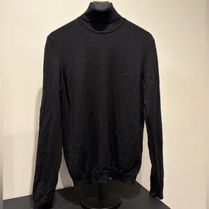 Boss Men's Black Virgin Wool Turtleneck Sweater